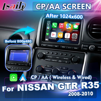 Lsailt 7 медленно двигает экран беспроводного андроида автоматический HD Carplay для Nissan GTR R35 GT-r JDM 2008-2010