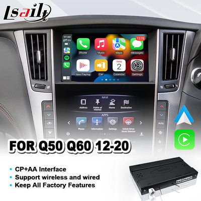 Интерфейс Carplay беспроводного андроида Lsailt автоматический для Infiniti Q50 Q60 Q50s 2015-2020