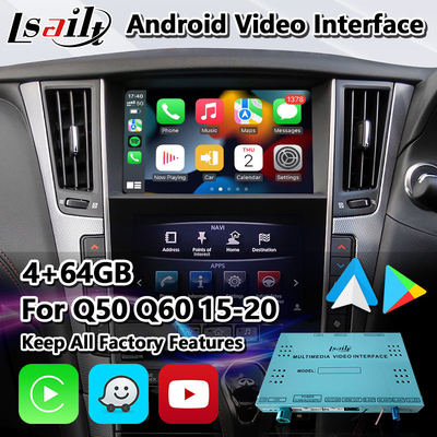 Интерфейс мультимедиа Carplay андроида 4+64GB Lsailt видео- для Infiniti Q50 Q60 Q50s 2015-2020