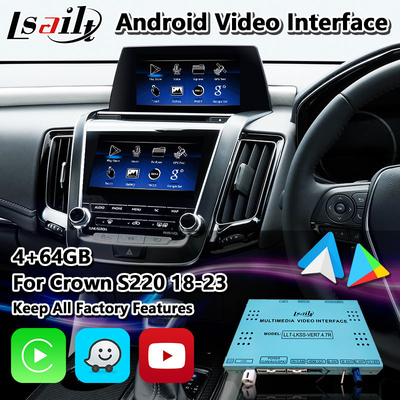Интерфейс мультимедиа андроида Lsailt видео- для кроны S220 2018-2023 Тойота с Carplay