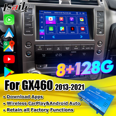 8+128GB Android 11 Lexus Video Interface для GX460 2014-2021 Включает беспроводный CarPlay, Android Auto