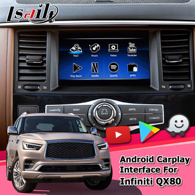Мультимедиа Carplay взаимодействуют интерфейс Infiniti QX80 2018 коробки навигации андроида видео-