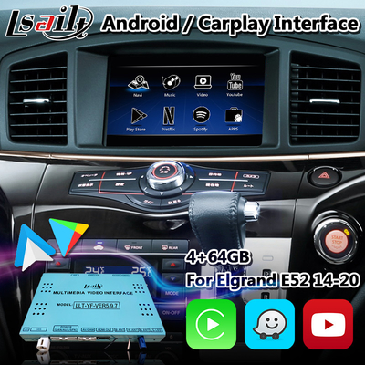 Интерфейс беспроводное Carplay мультимедиа андроида видео- для Nissan Elgrand E52