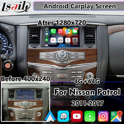 Мультимедиа беспроводного андроида Lsailt автоматические экран 8 дюймов для патруля Y62 Nissan