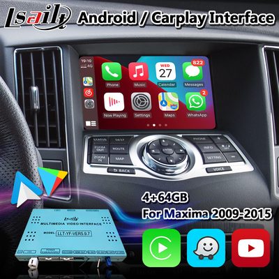 Интерфейс Carplay андроида Lsailt для Nissan Maxima A35 2009-2015 с андроидом автоматическим Waze Youtube навигации GPS беспроводным