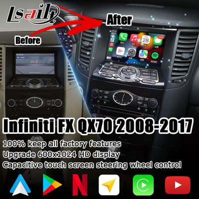 INFINITI QX70 FX35 FX37 HD обновление экрана беспроводная связь carplay android auto IT06