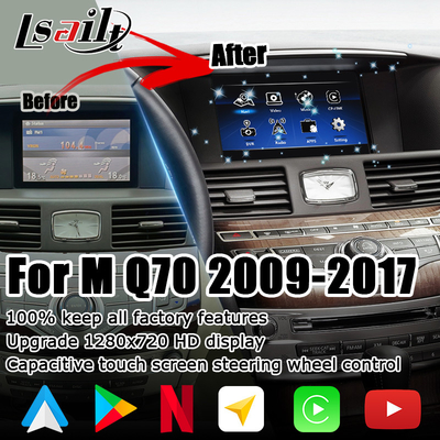 Infiniti Q70 M35 M35h M45 Nissan Fuga Android carplay обновление с несколькими пальцами
