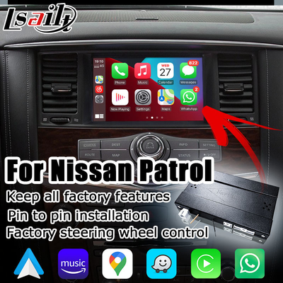 Подъем стиля OEM беспроводного carplay андроида патруля Y62 Nissan автоматический Lsailt