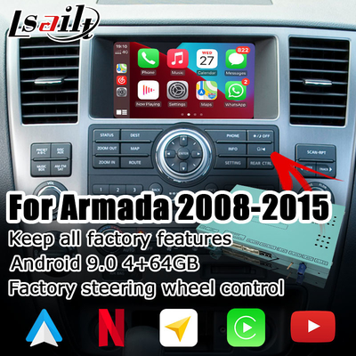 Андроида интерфейса андроида коробка видео- carplay автоматическая для Armada TA60 2008-2015 Nissan