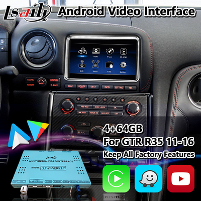 Lsailt Android Мультимедийный видеоинтерфейс Carplay Для Nissan GT-R R35 GTR Черное издание Nisom 2011-2016