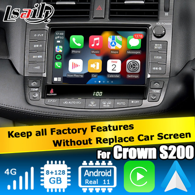 Toyota Crown GRS204 URS206 UZS207 S200 Android беспроводный Carplay Android Auto 8+128GB на базе Qualcomm