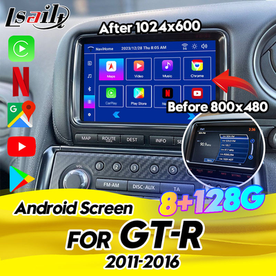 Lsailt 8GB Android мультимедийный экран для GT-R 2011-2016 Включает беспроводную CarPlay, Android Auto, Spotify, YouTube
