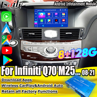 8G Qualcomm Android мультимедийный интерфейс для Infiniti Q70 M45 M25 2010- беспроводной CarPlay Box, Android Auto, NetFlix