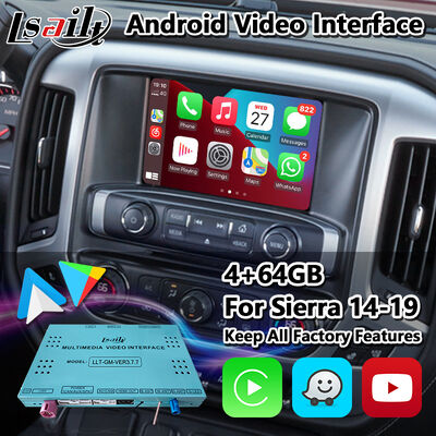 Lsailt Android Мультимедийный видеоинтерфейс для 2014-2019 GMC Sierra 1500 2500 3500 Intellilink Система с Carplay
