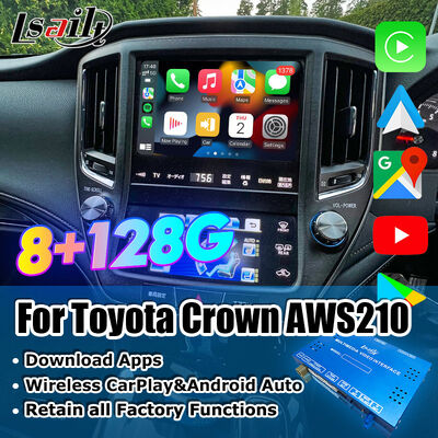 Android 13 Мультимедийный видеоинтерфейс для Crown S210 AWS210 GRS210 GWS214 GWS215 Majesta Athlete Royal Saloon OEM Обновление экрана с беспроводным CarPlay