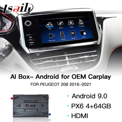 Андроид 9,0 коробки 4GB 64GB HDMI AI автомобиля USB Carplay для навигации Пежо 208 GPS