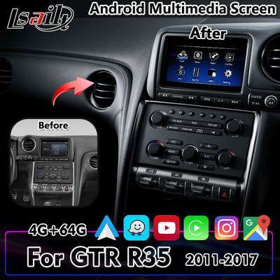 Lsailt 7-дюймовый Android Carplay мультимедийный экран для Nissan GTR R35 2011-2017