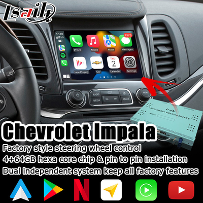Связи зеркала андроида коробки навигации андроида 4+64GB Chevrolet Impala навигация в реальном времени carplay автоматической
