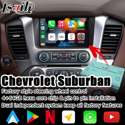 Интерфейс коробки андроида автоматический carplay для Chevrolet Suburban Tahoe с видео WiFi rearview
