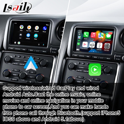 Экран мультимедиа автомобиля Lsailt для GT-r GTR R35 с 4+64GB беспроводным CarPlay, дисплеем подъема
