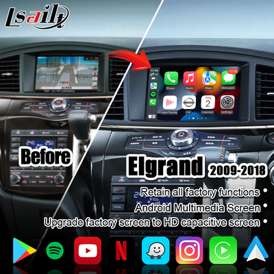 Беспроводной экран мультимедиа автомобиля CarPlay для патруля Nissan Elgrand, Armada Infiniti QX с навигацией GPS, автомобилем андроида