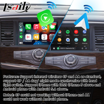 Подъем стиля OEM беспроводного carplay андроида патруля Y62 Nissan автоматический Lsailt