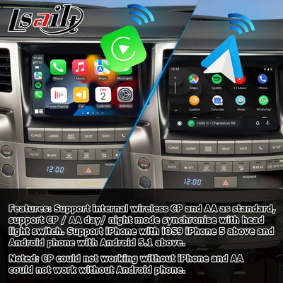 Коробка интерфейса подъема стиля OEM беспроводного Carplay андроида Lexus LX570 автоматическая
