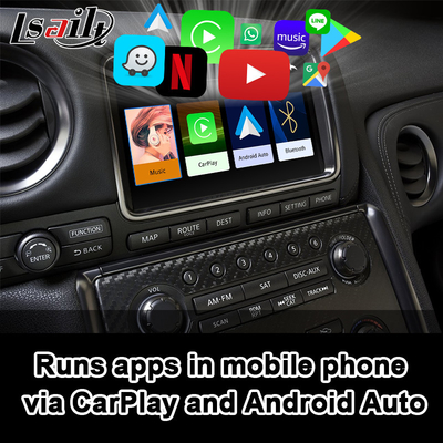 Интерфейс Carplay для Nissan GT-r GTR R35 2008-2017 интегрировал беспроводной автомобиль андроида, связь зеркала
