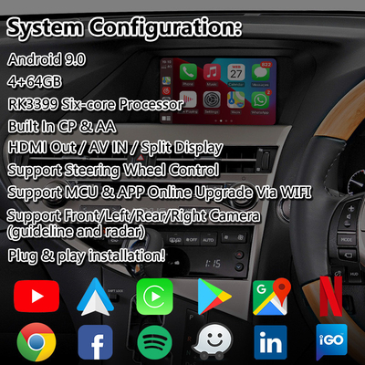 Интерфейс Carplay андроида Lsailt видео- на управление 2012-2015 мыши Lexus RX270 RX350 RX450h RX