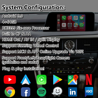 Lsailt Android мультимедийный интерфейс для Lexus RX200T RX350 RX300 RX Управление мышью 2016-2019