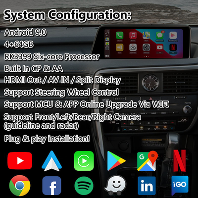 Lsailt Android видеоинтерфейс для Lexus RX350 RX450h RX200t RX350L RX450L RX AL20 2016-2019