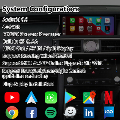 Lsailt Android Carplay интерфейс для Lexus IS200T IS300H IS350 IS300 F Sport AWD IS XE30 2017-2020