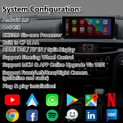 Lsailt Android Carplay Мультимедийный видеоинтерфейс для 2016-2021 Lexus LX 570 LX570