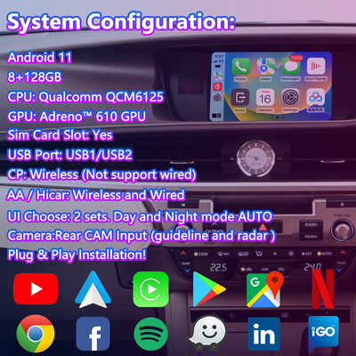 8+128GB Lsailt Android навигационный видеоинтерфейс для Lexus ES 350 300h 250 200 XV60 Управление мышью 2012-2018