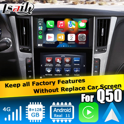 Интерфейс GPS carplay, 8+128GB интерфейс навигационной коробки Android 11 для Infiniti Q50 / Q60