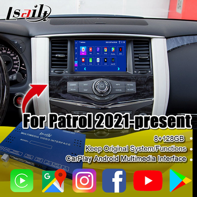 Lsailt 8G Android мультимедийный интерфейс для Nissan Patrol 2020-2023 Google Map, CarPlay, Android Navigation Box, YouTube