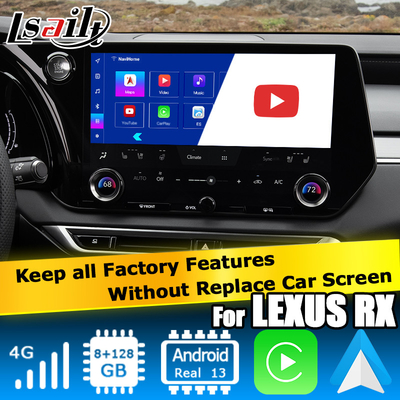 Lexus RX 2023 Android 11 видеоинтерфейс с поддержкой Qualcomm RX350h RX500h RX350 RX450h+