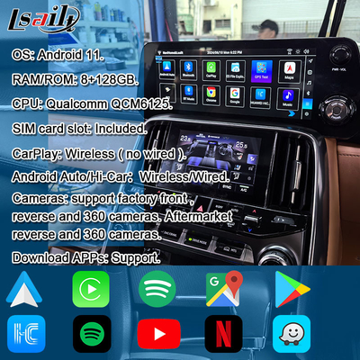Lsailt Qualcomm Android видеоинтерфейс для Lexus LX600 LX500d RX ES NX 2021- Поддержка YouTube, NetFlix, беспроводной CarPlay