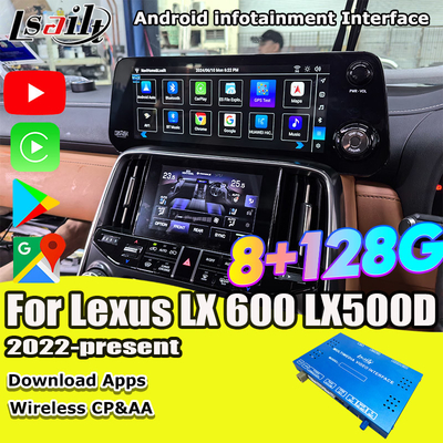 Lsailt Qualcomm Android видеоинтерфейс для Lexus LX600 LX500d RX ES NX 2021- Поддержка YouTube, NetFlix, беспроводной CarPlay