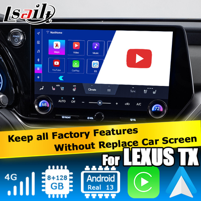 Lexus TX550h+ TX350 TX500h Android 13 видеоинтерфейс с Octa core 2.0Ghz 8+128GB carplay