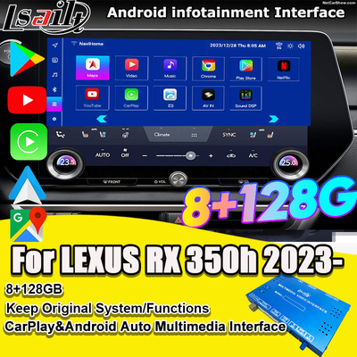 Android мультимедийный видеоинтерфейс для RX350h RX500H 2023-2024 NX LX GX ES Включает NetFlix, YouTube, слот для SIM-карты