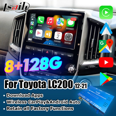 8+128GB Qualcomm Android Мультимедийный видеоинтерфейс для Land Cruiser 2013-2021 LC200, VX_R, GX_R с беспроводным CarPlay