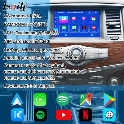 Lsailt 8+128G Android 13 Модуль инфоразвлечений для Nissan Patrol Y62 2010-2020 Включает беспроводную CarPlay, NetFlix
