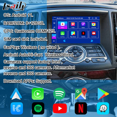 Мультимедийный интерфейс Nissan для 370GT, Skyline, Infiniti G37, Q40, Q60 Поддержка YouTube, CarPlay, экрана на затылок головы