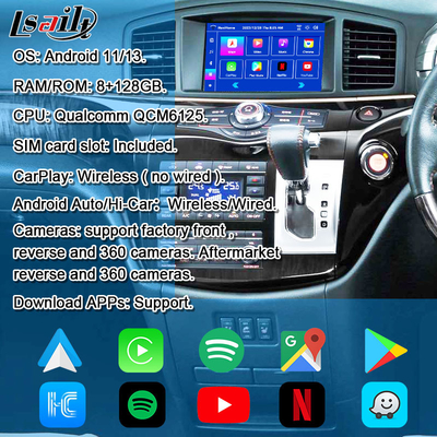 Android 13 8G Android Smart Infotainment Module для Nissan Elgrand E52 2010-включает CarPlay, YouTube, экран на затылок