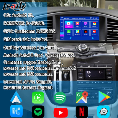 Lsailt Android 13 Smart Android Infotainment Module для Nissan Quest 2011-2022 Поддержка беспроводного CarPlay, NetFlix