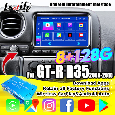 Беспроводный интерфейс CarPlay / Android Infotainment Module для GT-R GTR R35 2008-2010 JDM Модель включает NetFlix, YouTbe