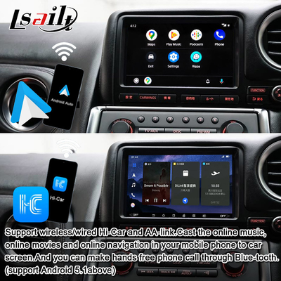 Lsailt Android Мультимедийный интерфейс для GT-R GTR R35 2011-2016 Беспроводной интерфейс Carplay Включает YouTube, GPS,8+128 ГБ