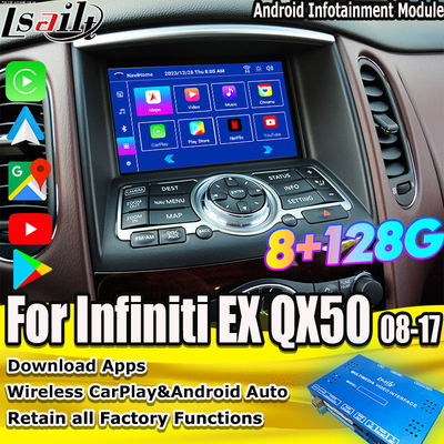 Lsailt 8G Android Infotainment Module для Infiniti EX QX50 2008-2017 Включает беспроводную CarPlay, YouTube, NetFlix