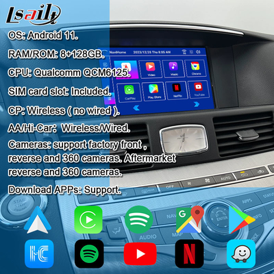 8G Qualcomm Android мультимедийный интерфейс для Infiniti Q70 M45 M25 2010- беспроводной CarPlay Box, Android Auto, NetFlix